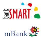 Logo Smart Banku i stare logo mBanku