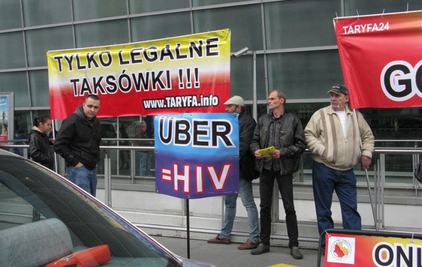 Protest taksówkarzy przeciwko Uberowi