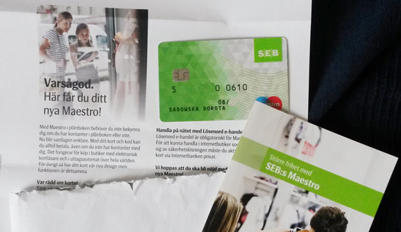 Karta do konta dla Erasmusów w SEB, Szwecja